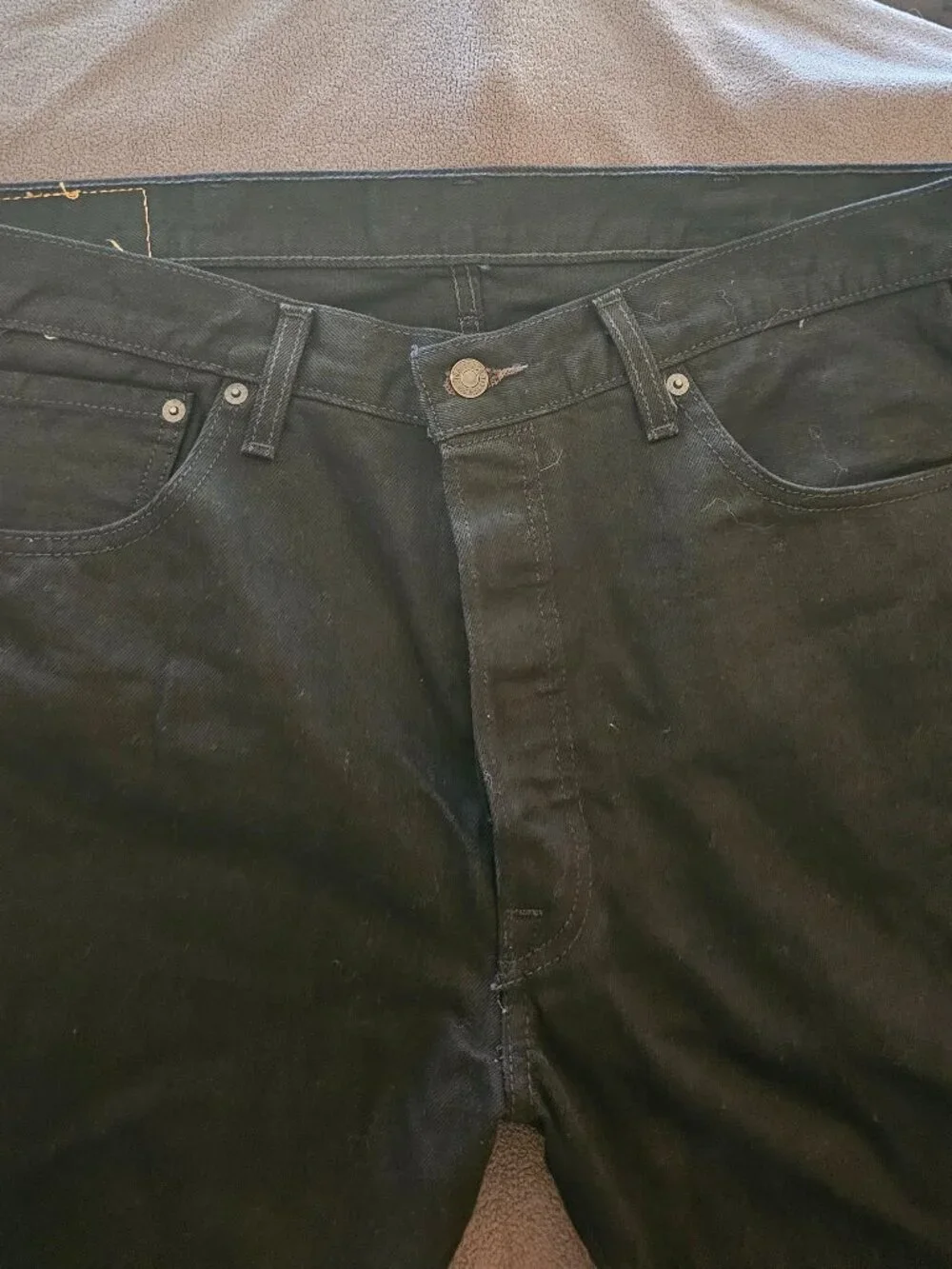 Levis 501 Original Jeans Mens 38x34 Black Straight Leg Button Fly NWOT